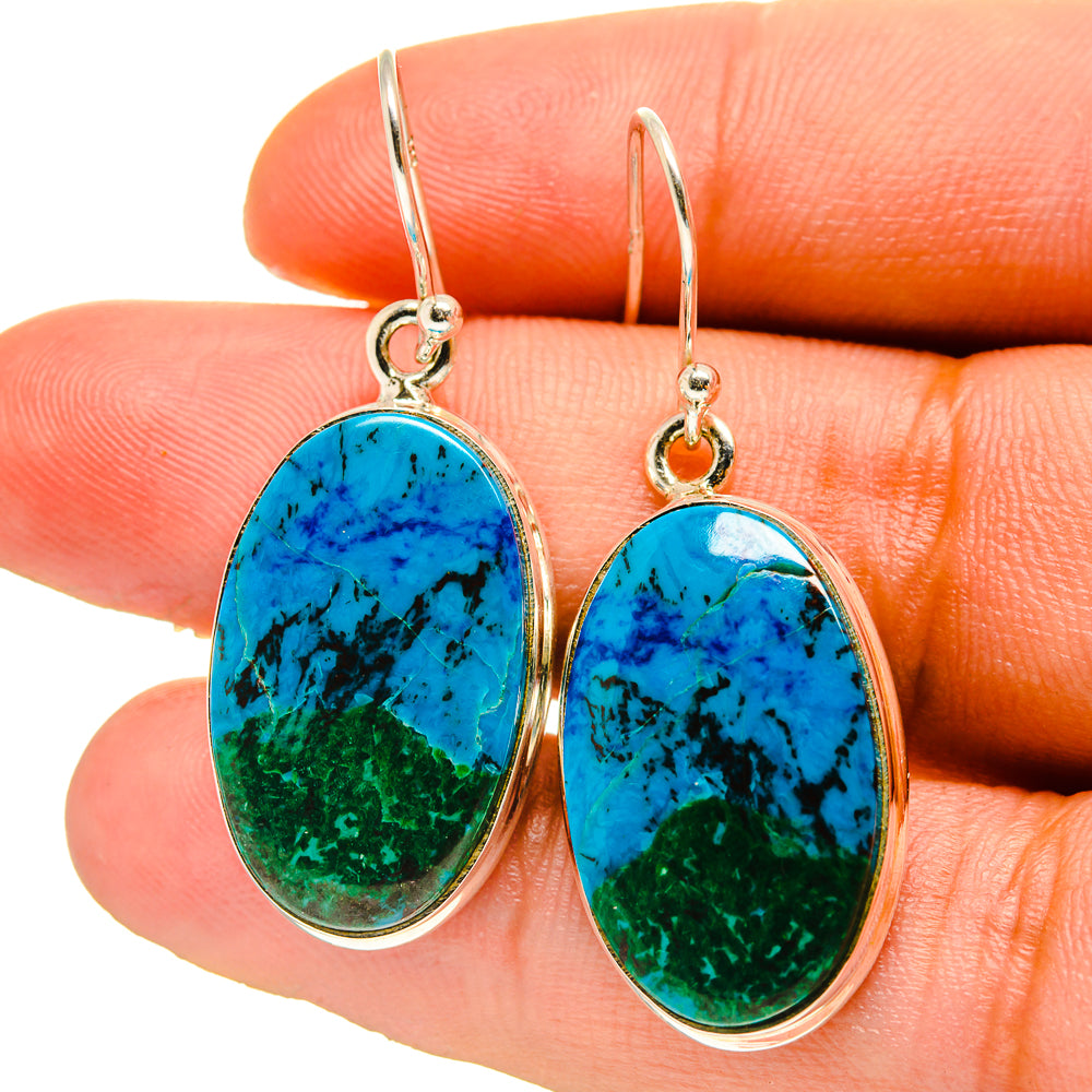 Chrysocolla Earrings handcrafted by Ana Silver Co - EARR416733