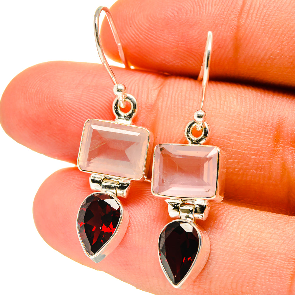 Rose Quartz Earrings handcrafted by Ana Silver Co - EARR416740