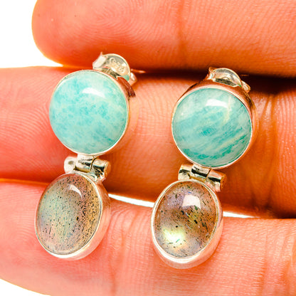 Peruvian Amazonite Earrings handcrafted by Ana Silver Co - EARR416742