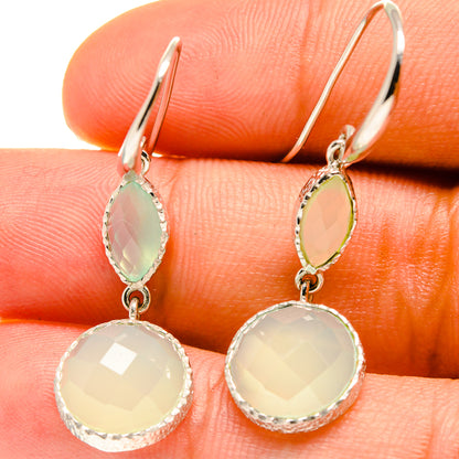 Aqua Chalcedony Earrings handcrafted by Ana Silver Co - EARR416743