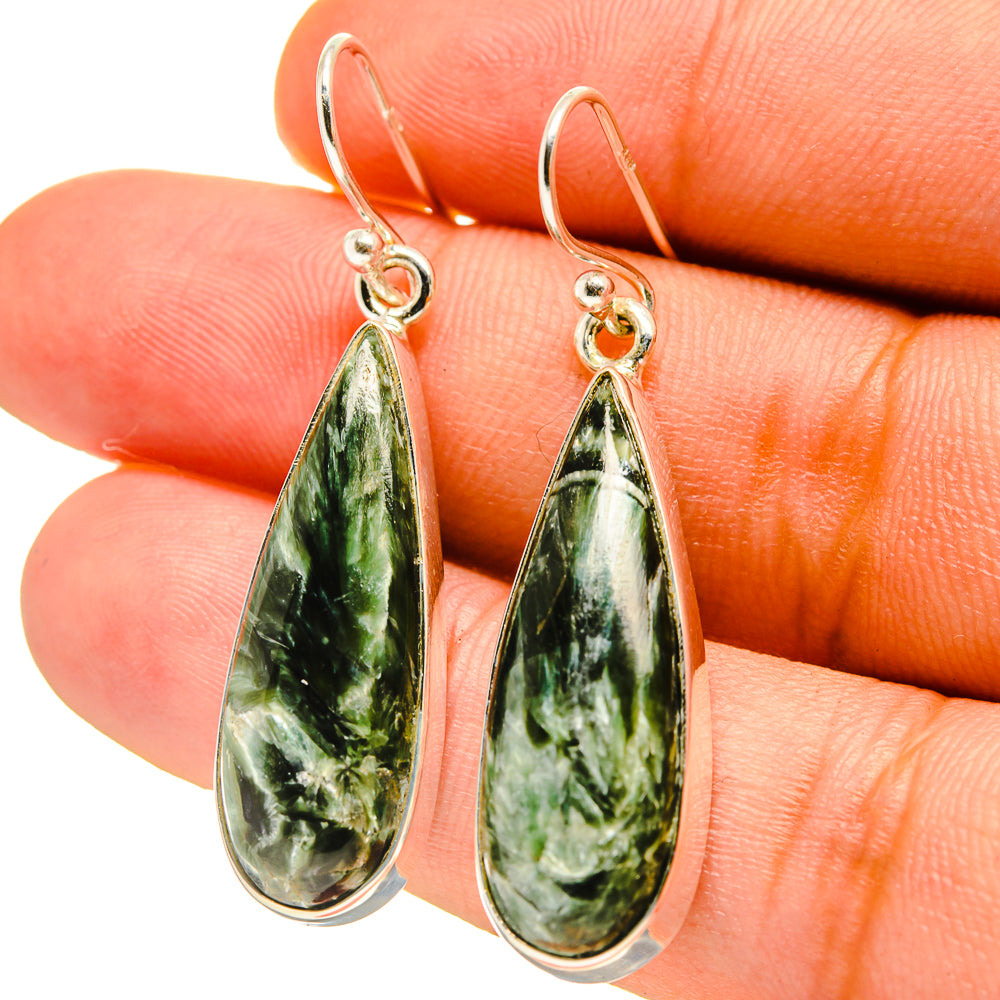 Seraphinite Earrings handcrafted by Ana Silver Co - EARR416744