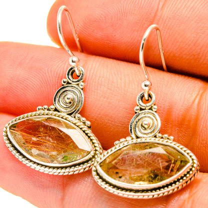 Rutilated Quartz Earrings handcrafted by Ana Silver Co - EARR416751