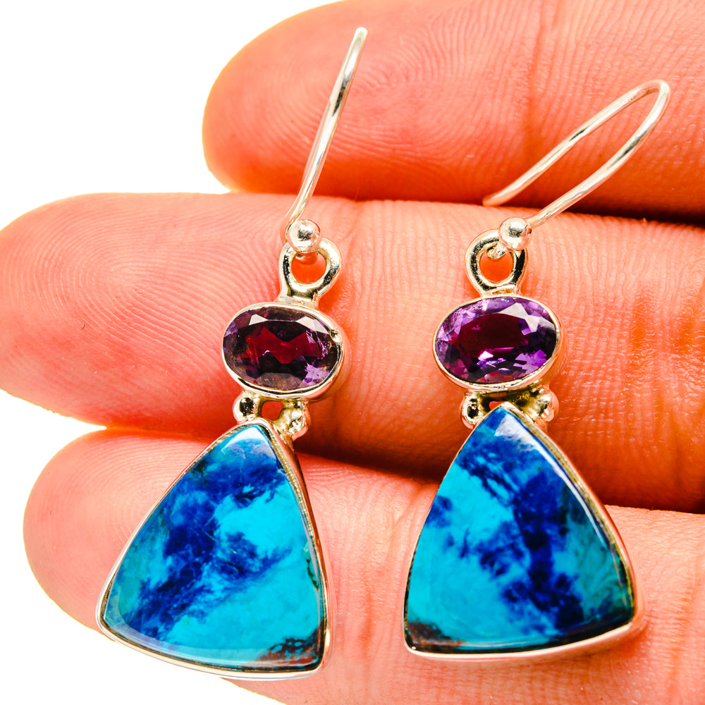 Shattuckite Earrings handcrafted by Ana Silver Co - EARR416761