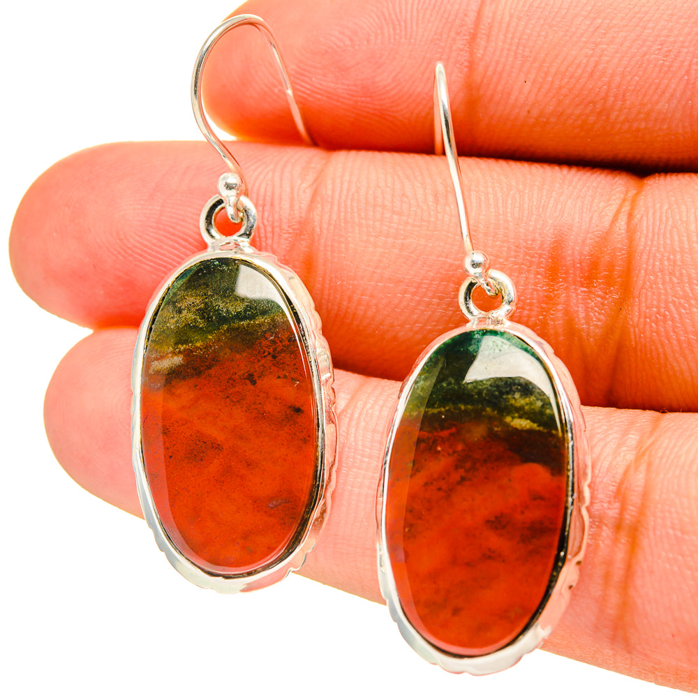 Bloodstone Earrings handcrafted by Ana Silver Co - EARR416763
