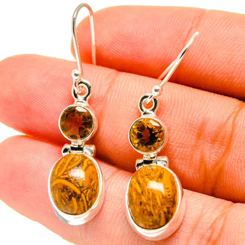 Palm Wood Jasper Earrings handcrafted by Ana Silver Co - EARR416765