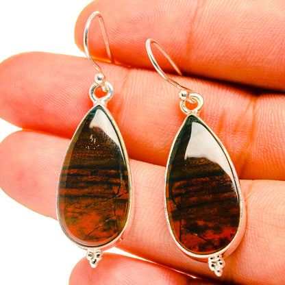 Bloodstone Earrings handcrafted by Ana Silver Co - EARR416768