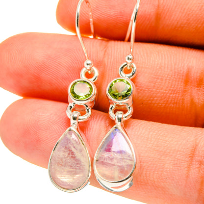 Rainbow Moonstone Earrings handcrafted by Ana Silver Co - EARR416785
