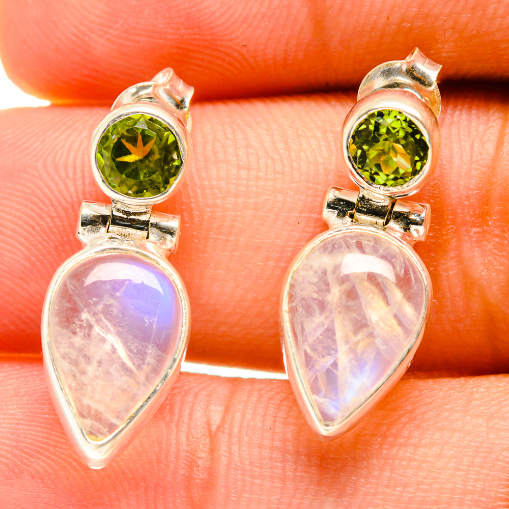 Rainbow Moonstone Earrings handcrafted by Ana Silver Co - EARR416802