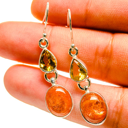 Sunstone, Citrine Earrings handcrafted by Ana Silver Co - EARR416813