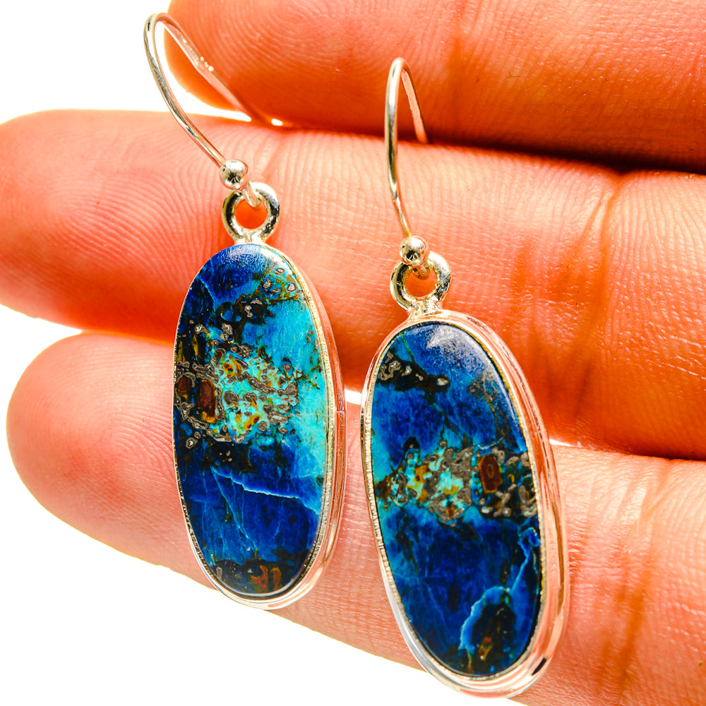 Shattuckite Earrings handcrafted by Ana Silver Co - EARR416814
