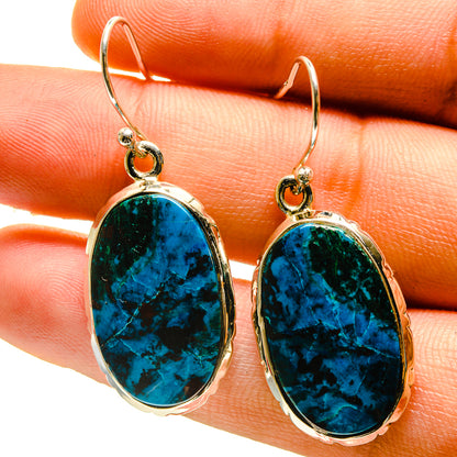 Shattuckite Earrings handcrafted by Ana Silver Co - EARR416817