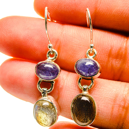Labradorite, Tanzanite Earrings handcrafted by Ana Silver Co - EARR416827