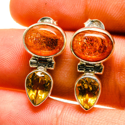 Sunstone, Citrine Earrings handcrafted by Ana Silver Co - EARR416842