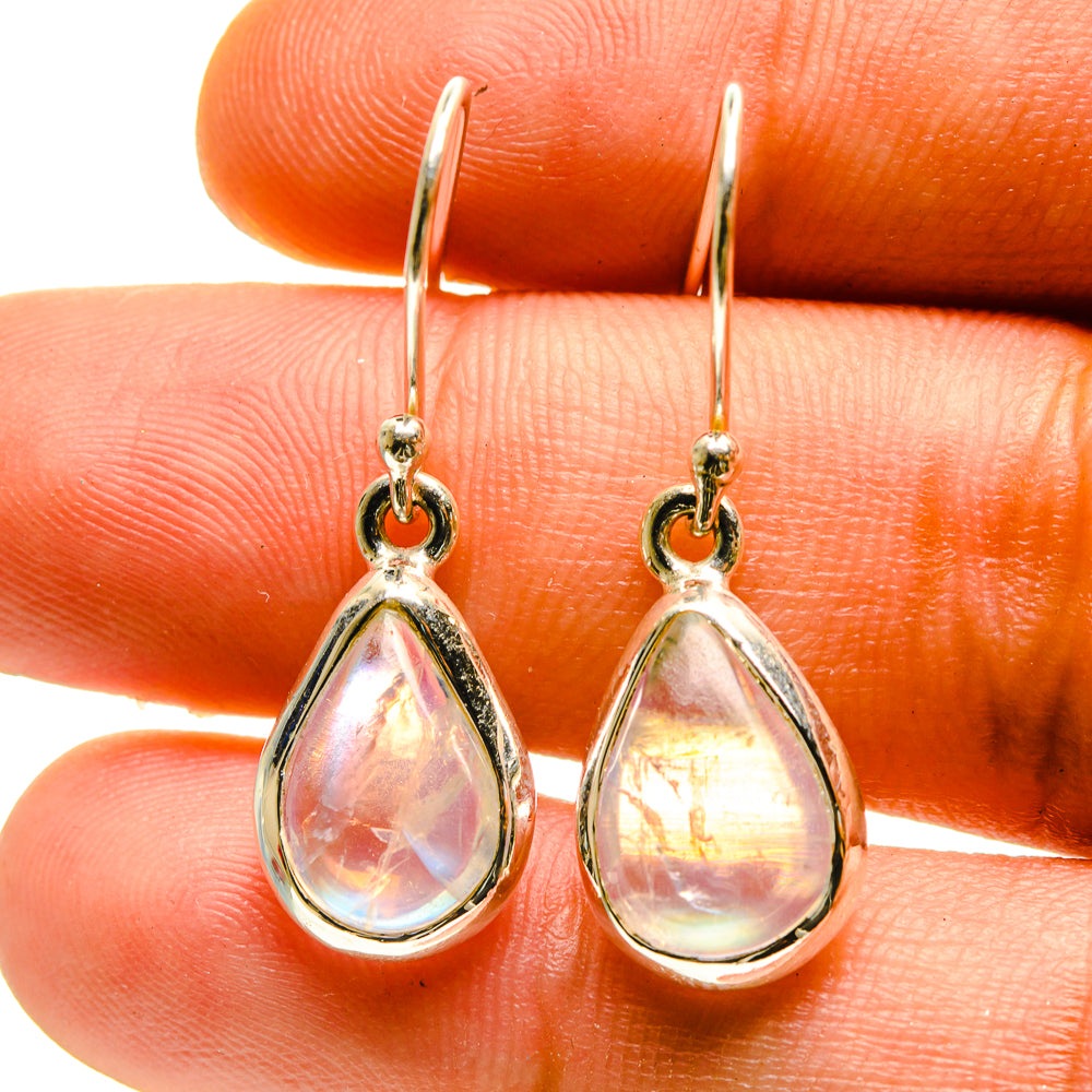 Rainbow Moonstone Earrings handcrafted by Ana Silver Co - EARR416844