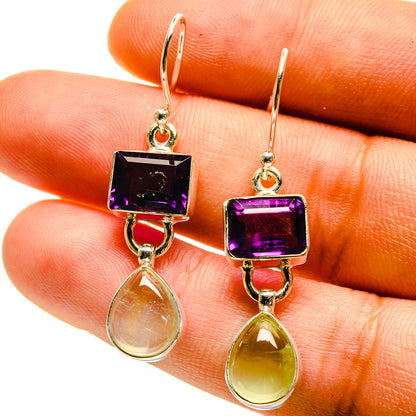 Prehnite, Amethyst Earrings handcrafted by Ana Silver Co - EARR416847