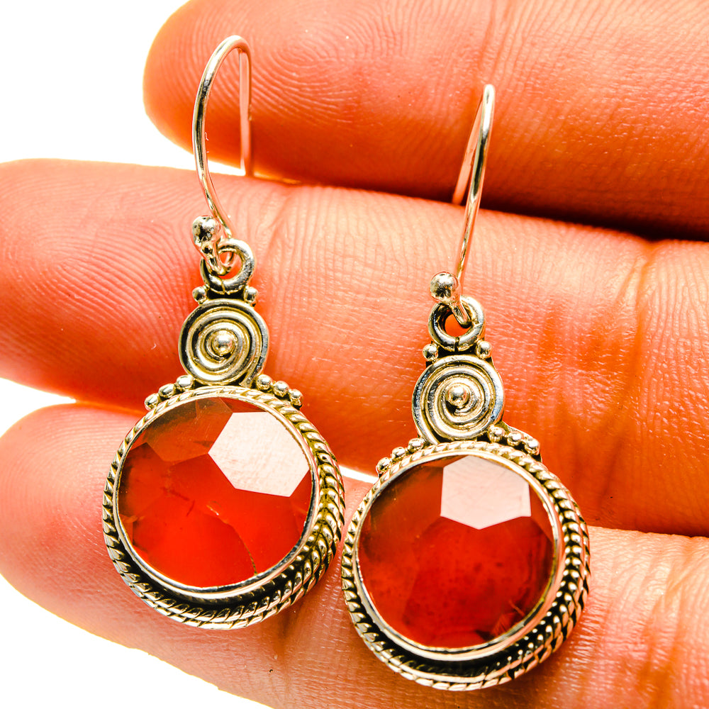 Fire Crab Agate Earrings handcrafted by Ana Silver Co - EARR416849
