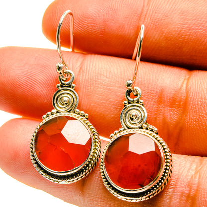 Fire Crab Agate Earrings handcrafted by Ana Silver Co - EARR416849