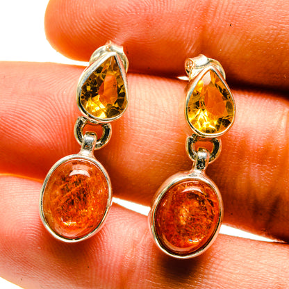 Sunstone, Citrine Earrings handcrafted by Ana Silver Co - EARR416856