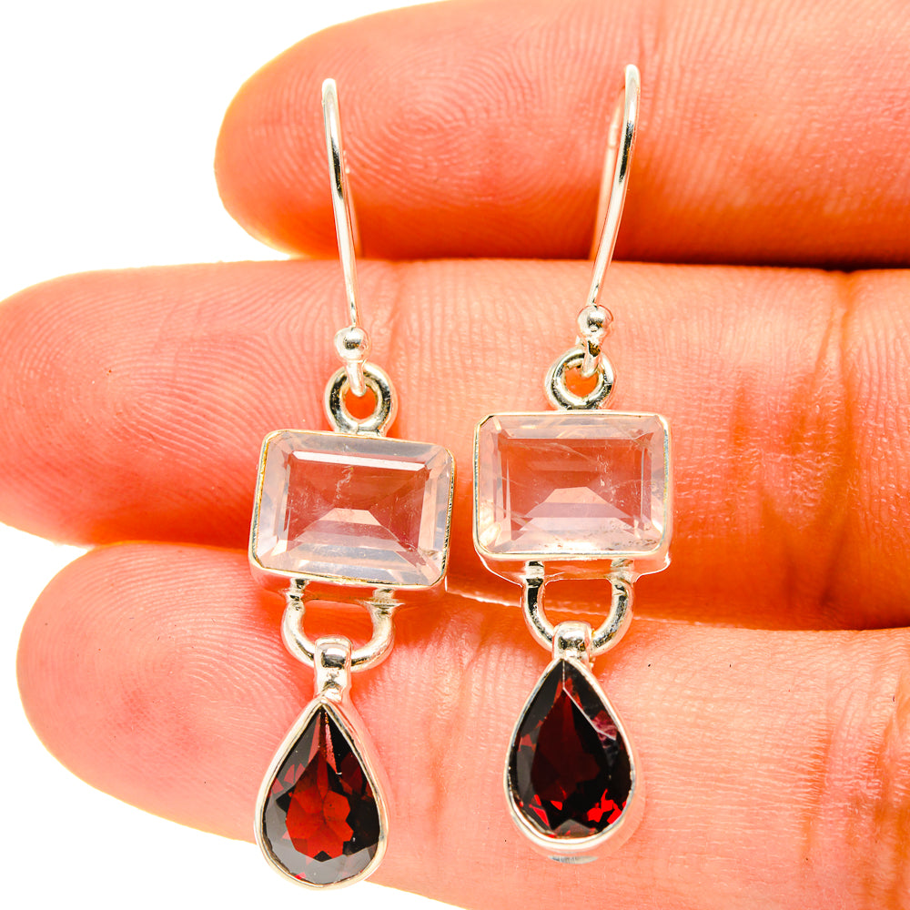 Rose Quartz Earrings handcrafted by Ana Silver Co - EARR416861