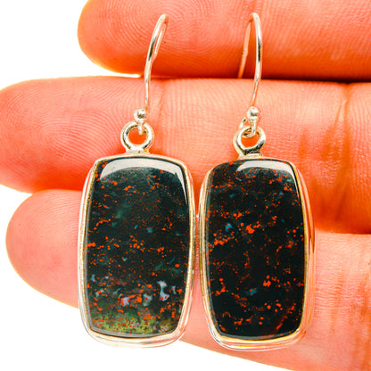 Bloodstone Earrings handcrafted by Ana Silver Co - EARR416868