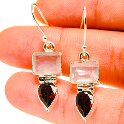 Rose Quartz Earrings handcrafted by Ana Silver Co - EARR416869