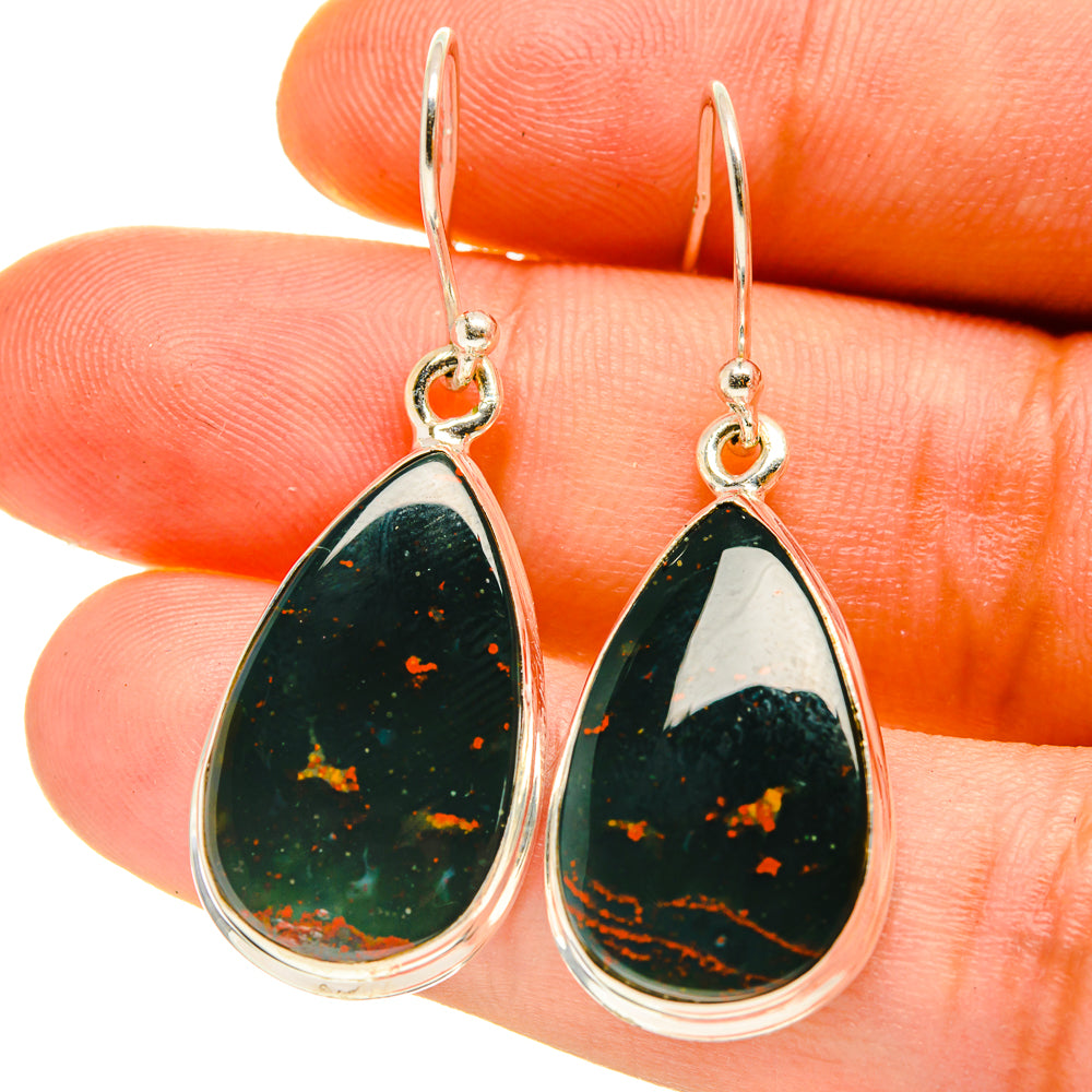 Bloodstone Earrings handcrafted by Ana Silver Co - EARR416870