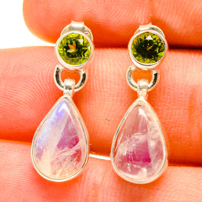 Rainbow Moonstone Earrings handcrafted by Ana Silver Co - EARR416878