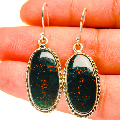 Bloodstone Earrings handcrafted by Ana Silver Co - EARR416883