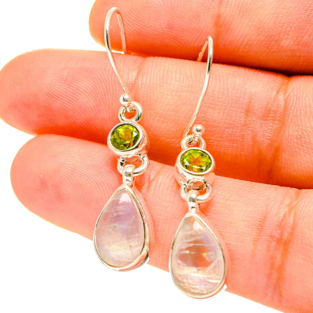 Rainbow Moonstone Earrings handcrafted by Ana Silver Co - EARR416885