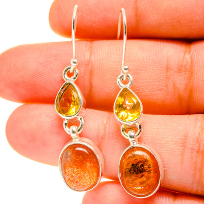Sunstone Earrings handcrafted by Ana Silver Co - EARR416892