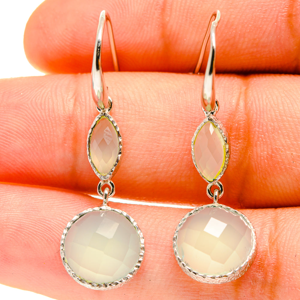 Aqua Chalcedony Earrings handcrafted by Ana Silver Co - EARR416893