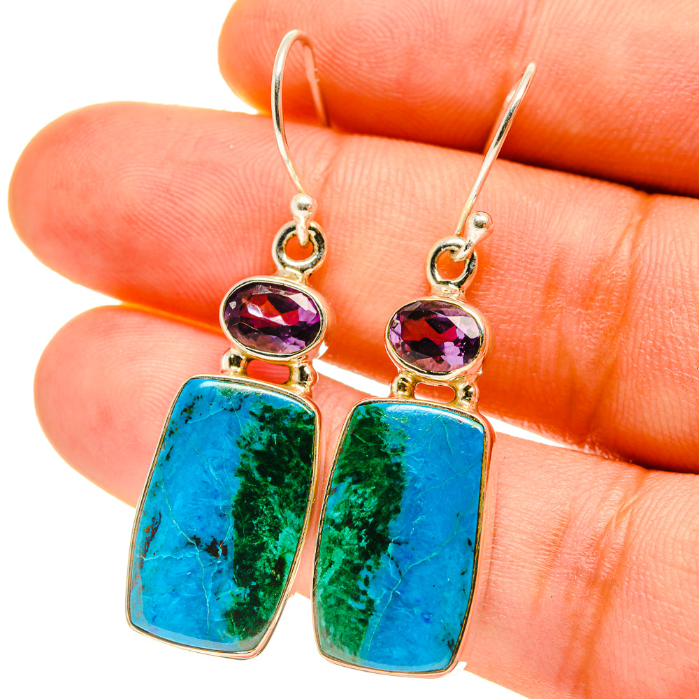 Chrysocolla Earrings handcrafted by Ana Silver Co - EARR416895