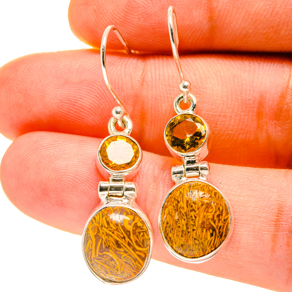 Palm Wood Jasper Earrings handcrafted by Ana Silver Co - EARR416896