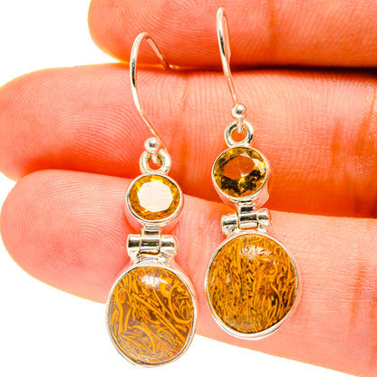 Palm Wood Jasper Earrings handcrafted by Ana Silver Co - EARR416896