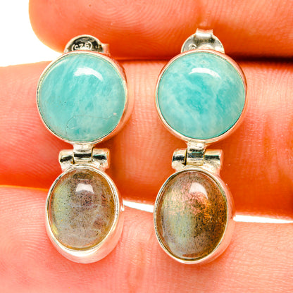 Peruvian Amazonite Earrings handcrafted by Ana Silver Co - EARR416898