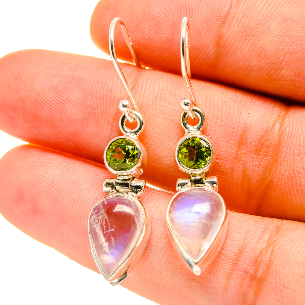 Rainbow Moonstone Earrings handcrafted by Ana Silver Co - EARR416902