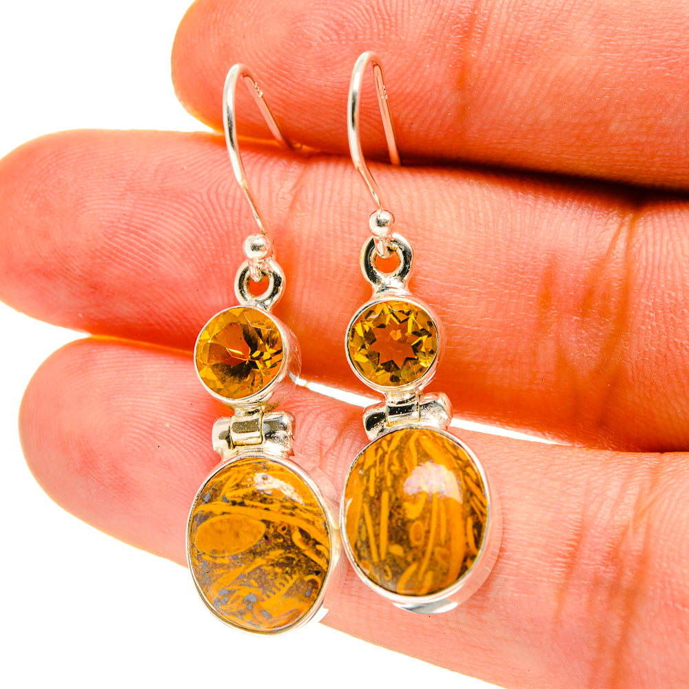 Palm Wood Jasper Earrings handcrafted by Ana Silver Co - EARR416911