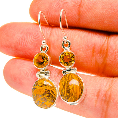 Palm Wood Jasper Earrings handcrafted by Ana Silver Co - EARR416911