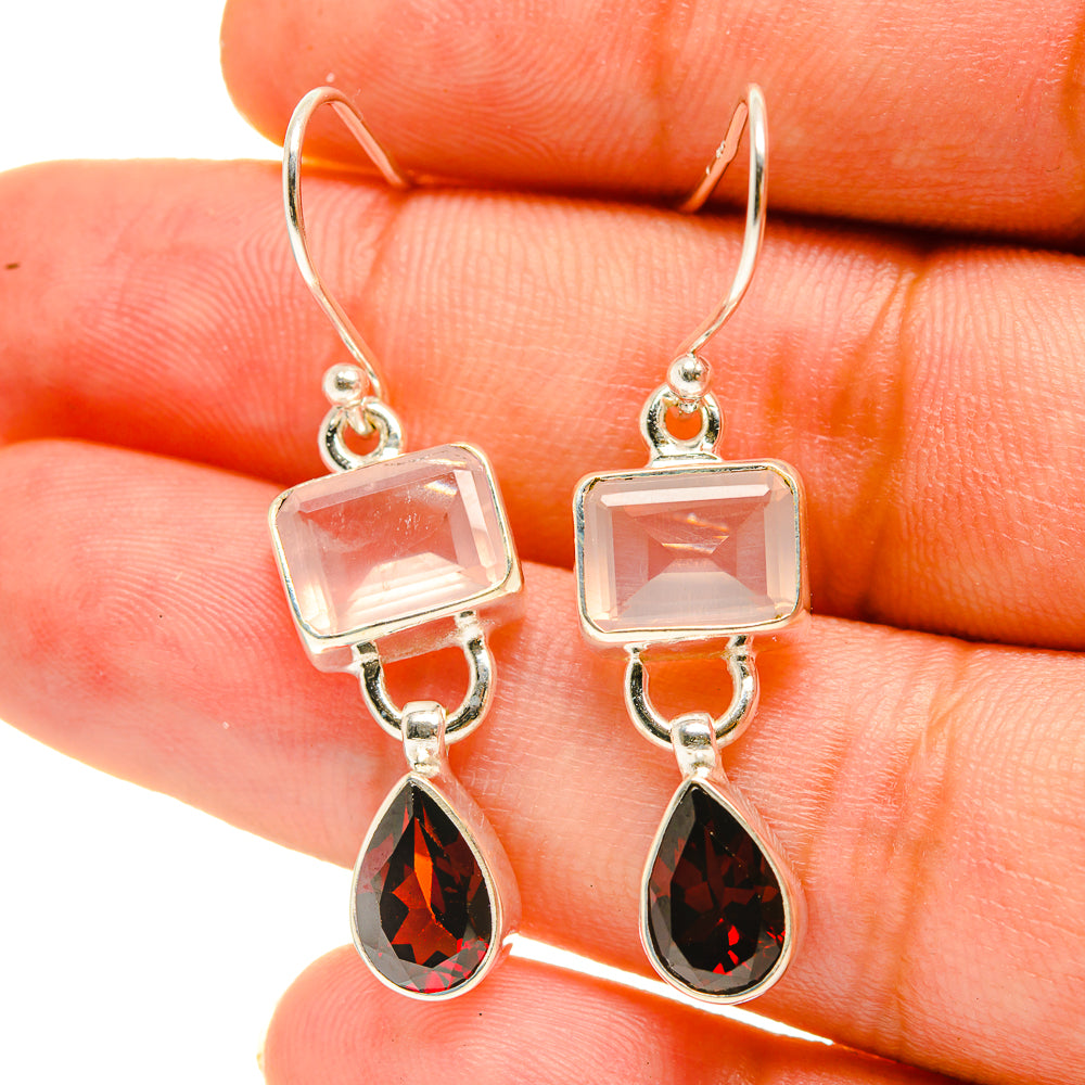 Rose Quartz Earrings handcrafted by Ana Silver Co - EARR416912