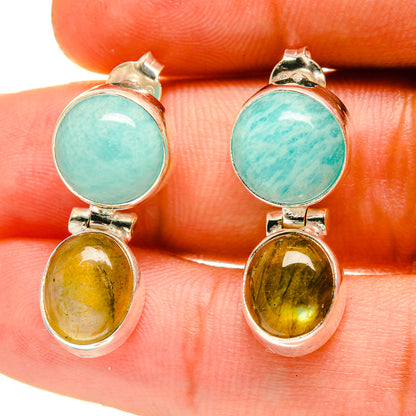 Peruvian Amazonite Earrings handcrafted by Ana Silver Co - EARR416915