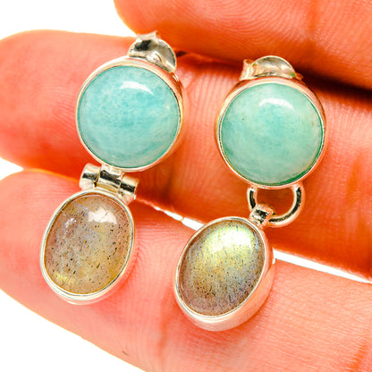 Peruvian Amazonite Earrings handcrafted by Ana Silver Co - EARR416923