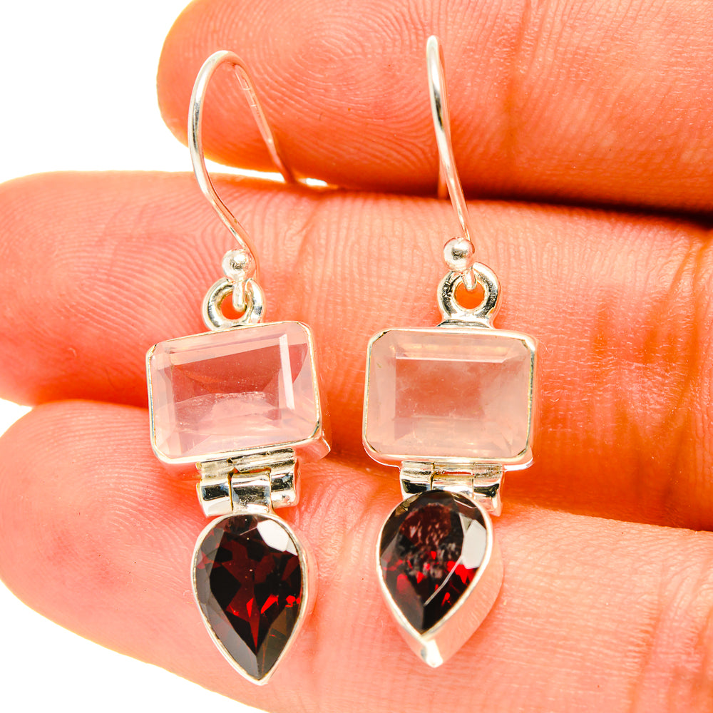 Rose Quartz Earrings handcrafted by Ana Silver Co - EARR416929
