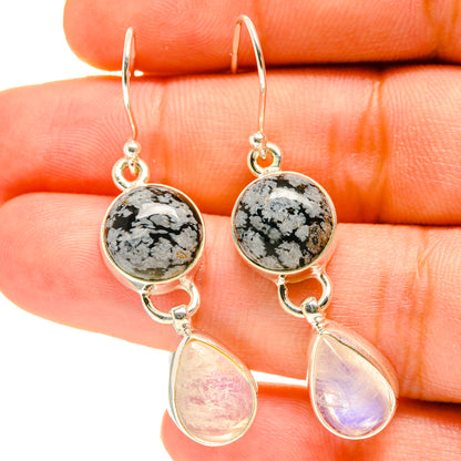 Snowflake Obsidian Earrings handcrafted by Ana Silver Co - EARR416931