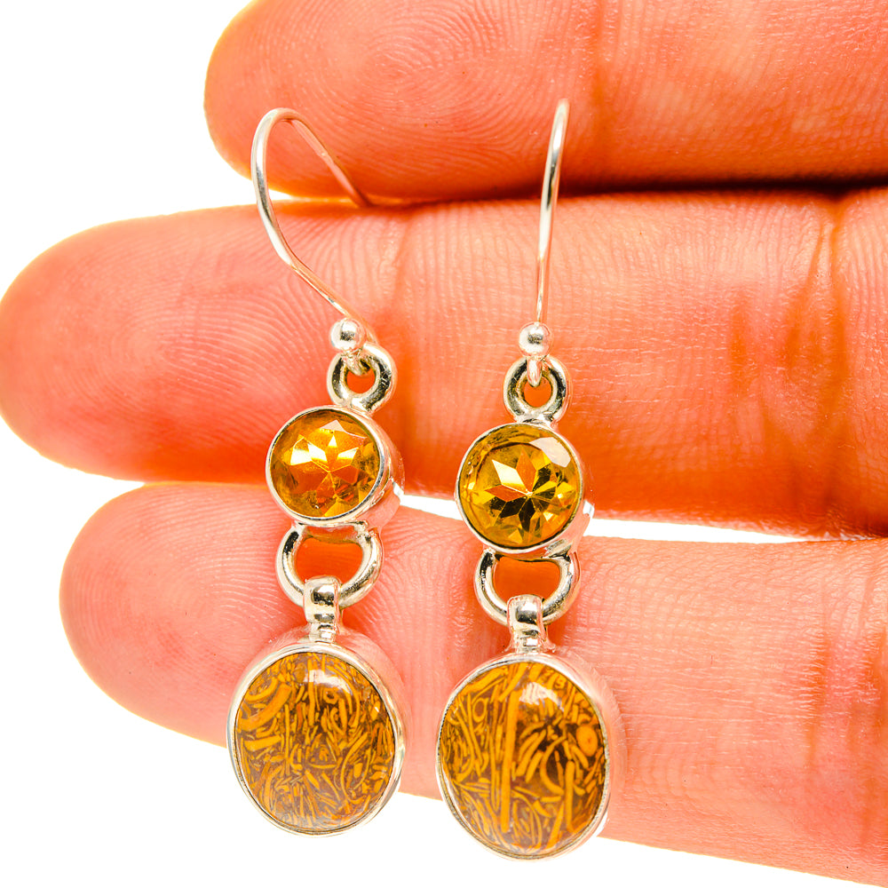 Palm Wood Jasper Earrings handcrafted by Ana Silver Co - EARR416937