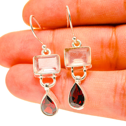 Rose Quartz Earrings handcrafted by Ana Silver Co - EARR416938