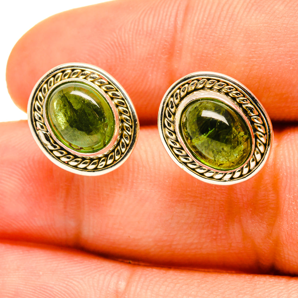 Green Tourmaline Earrings handcrafted by Ana Silver Co - EARR416939