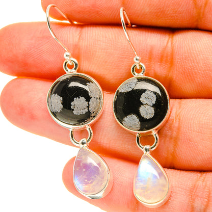 Snowflake Obsidian Earrings handcrafted by Ana Silver Co - EARR416943