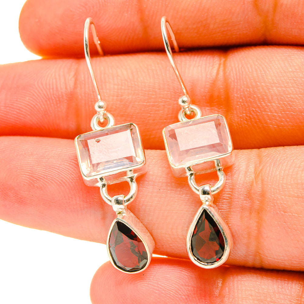 Rose Quartz Earrings handcrafted by Ana Silver Co - EARR416954