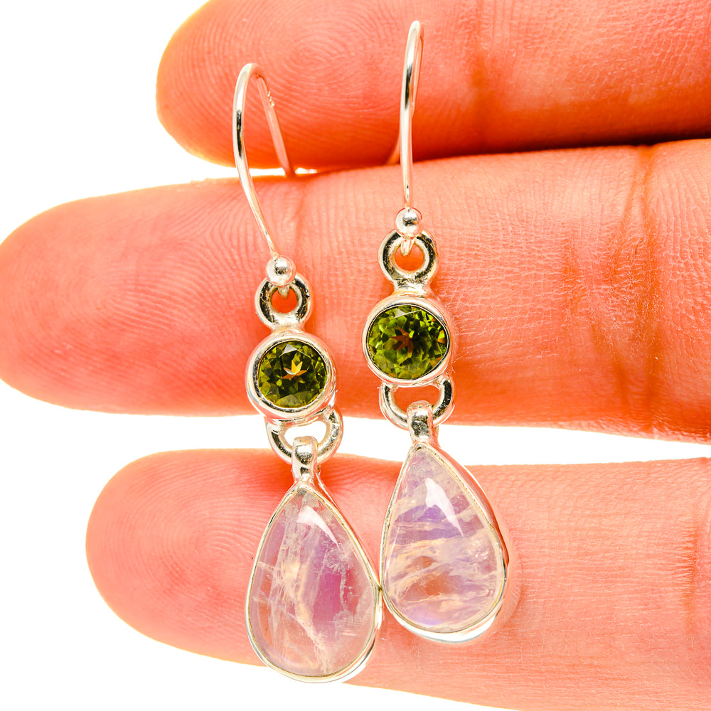 Rainbow Moonstone Earrings handcrafted by Ana Silver Co - EARR416961
