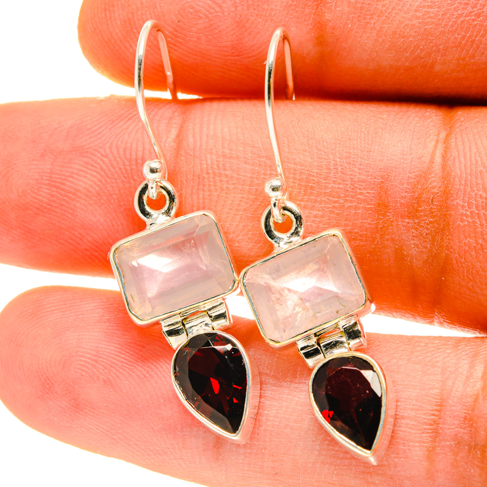 Rose Quartz Earrings handcrafted by Ana Silver Co - EARR416963